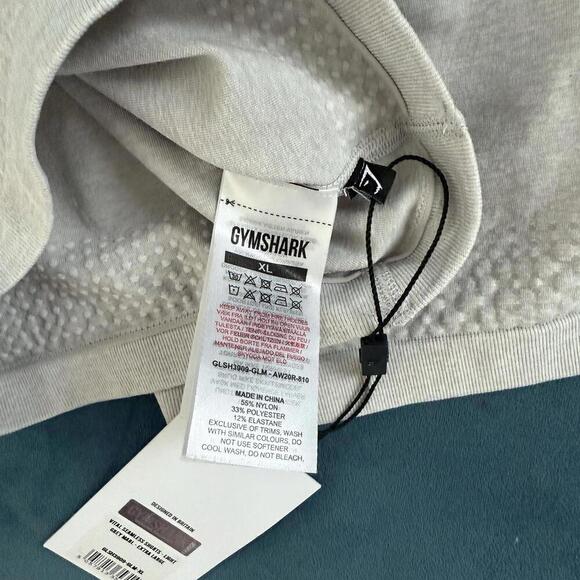 NWT Gymshark Vital Seamless Shorts Light Grey Marl XL High Waist Stretch Workout - Picture 6 of 8